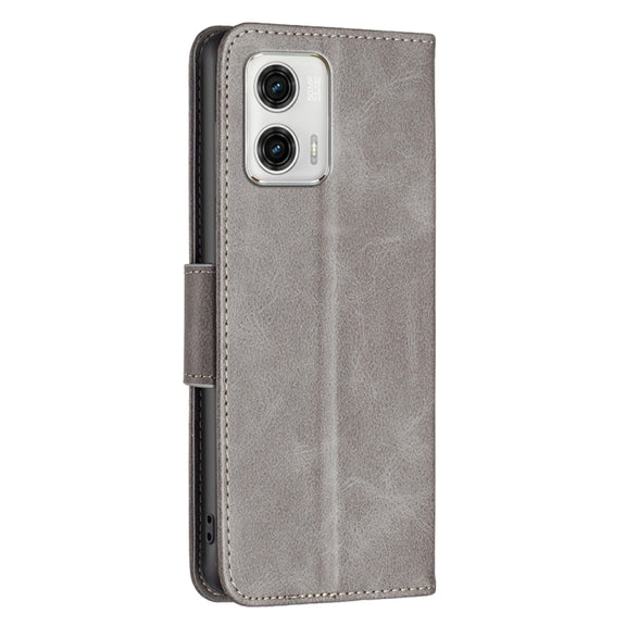 For Motorola Moto G73 5G Lambskin Texture Leather Phone Case(Grey)