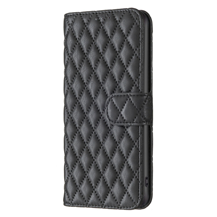 For Motorola Moto E13 4G Diamond Lattice Wallet Leather Flip Phone Case(Black)
