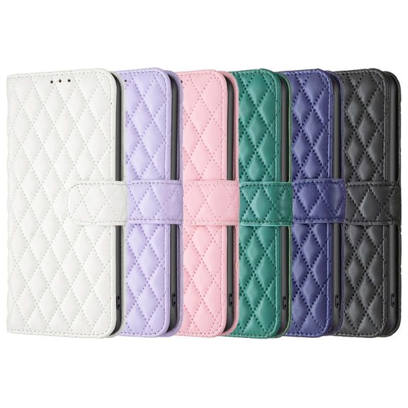 For Motorola Moto E13 4G Diamond Lattice Wallet Leather Flip Phone Case(Black)