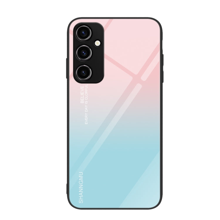 For Samsung Galaxy A54 5G Colorful Painted Glass Phone Case(Blue Sky)