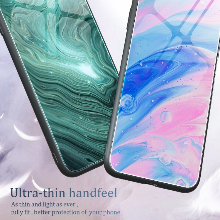 For Samsung Galaxy A54 5G Marble Pattern Glass Phone Case(Beach)