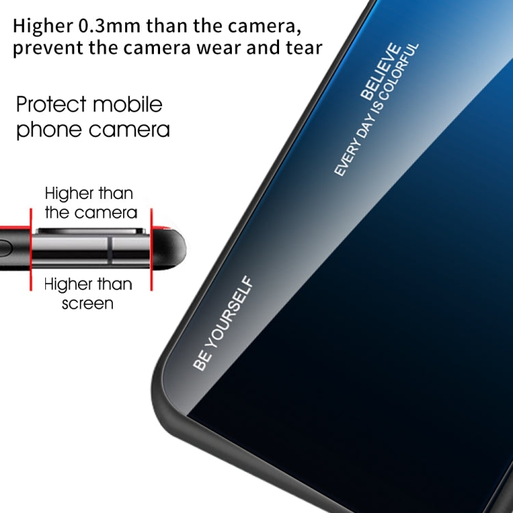 For Samsung Galaxy A54 5G Gradient Color Glass Phone Case(Blue Black)