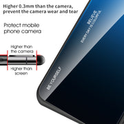 For Samsung Galaxy A54 5G Gradient Color Glass Phone Case(Blue Black)