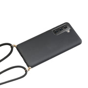For Samsung Galaxy A14 5G Wheat Straw Material + TPU Phone Case with Lanyard(Black)