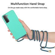 For Samsung Galaxy A54 5G Wheat Straw Material + TPU Phone Case with Lanyard(Green)
