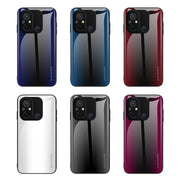 For Xiaomi Redmi 12C Texture Gradient Glass TPU Phone Case(Red)