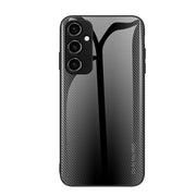 For Samsung Galaxy A14 5G Texture Gradient Glass TPU Phone Case(Black)