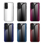 For Samsung Galaxy A14 5G Texture Gradient Glass TPU Phone Case(Black)