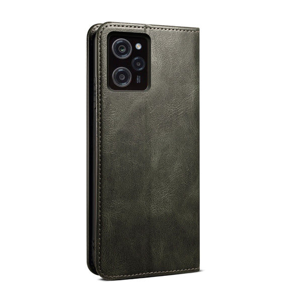 For Xiaomi Poco X5 Pro 5G / Redmi Note 12 Pro Speed Oil Wax Crazy Horse Texture Leather Phone Case(Green)