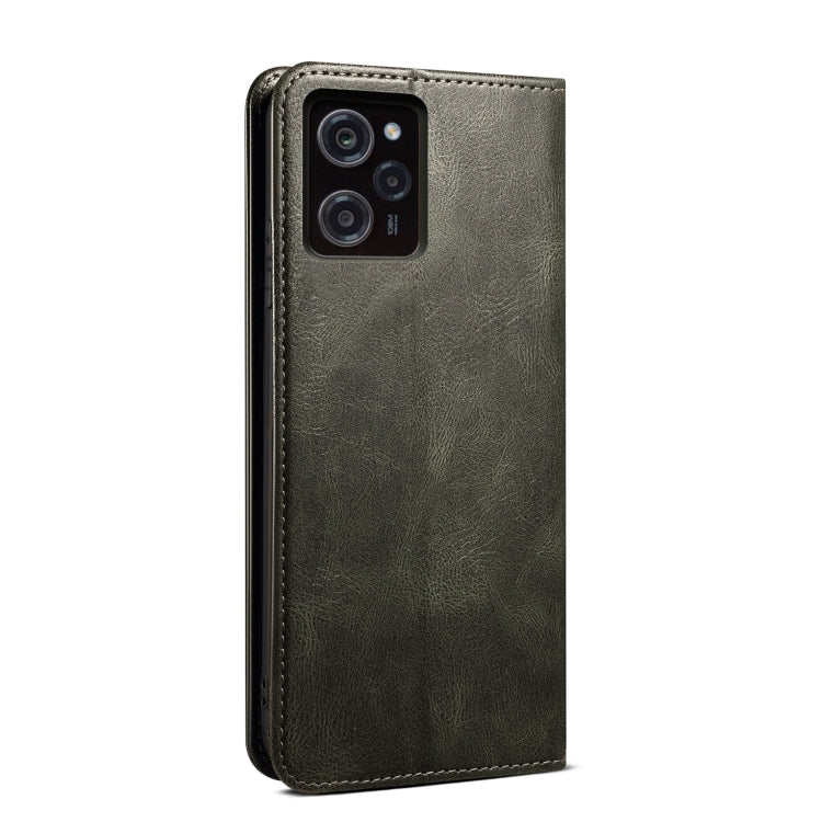 For Xiaomi Poco X5 Pro 5G / Redmi Note 12 Pro Speed Oil Wax Crazy Horse Texture Leather Phone Case(Green)