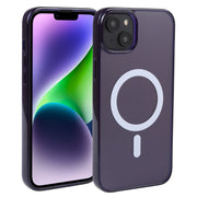 For iPhone 14 Plus GEBEI MagSafe Magnetic Transparent Phone Case (Purple)