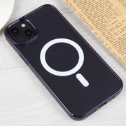 For iPhone 14 Plus GEBEI MagSafe Magnetic Transparent Phone Case (Purple)