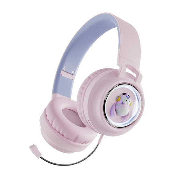 Q1 Headphones Monster Kids Over-Ear Bluetooth Earphones(Pink)