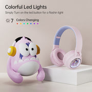 Q1 Headphones Monster Kids Over-Ear Bluetooth Earphones(Pink)