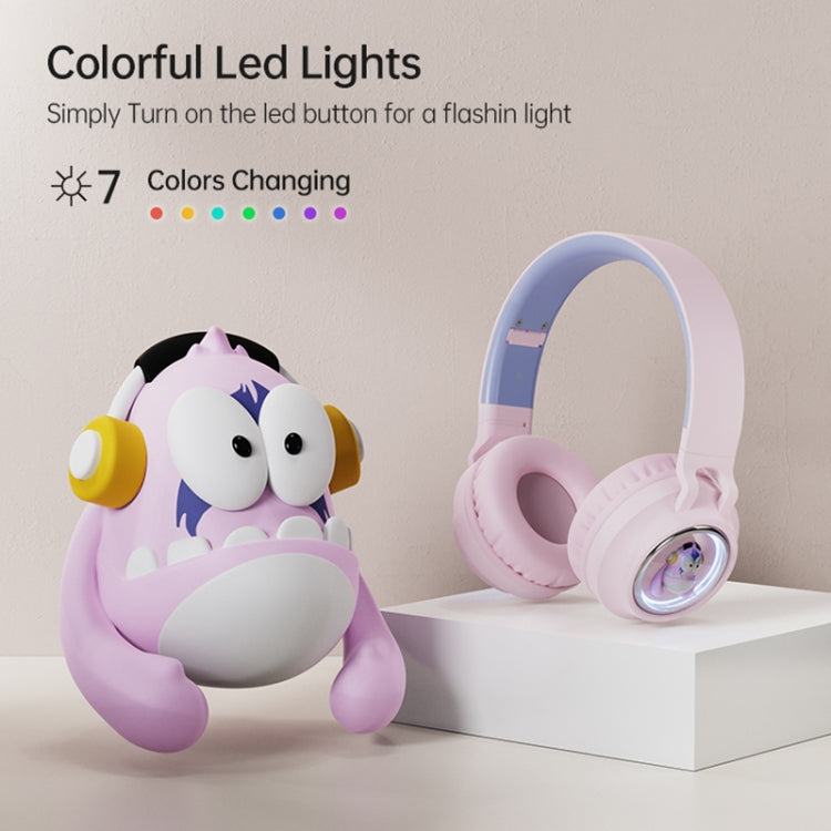 Q1 Headphones Monster Kids Over-Ear Bluetooth Earphones(Pink)