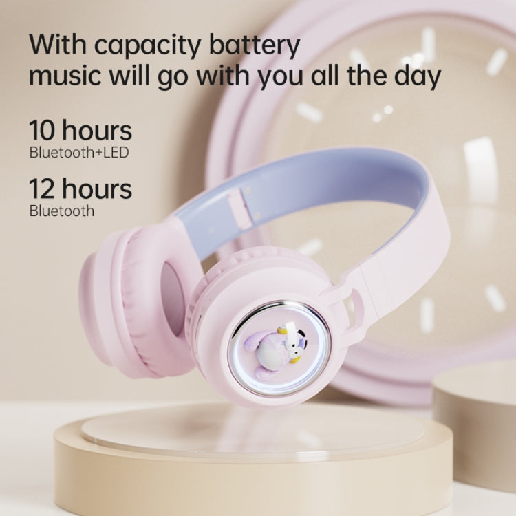 Q1 Headphones Monster Kids Over-Ear Bluetooth Earphones(Pink)