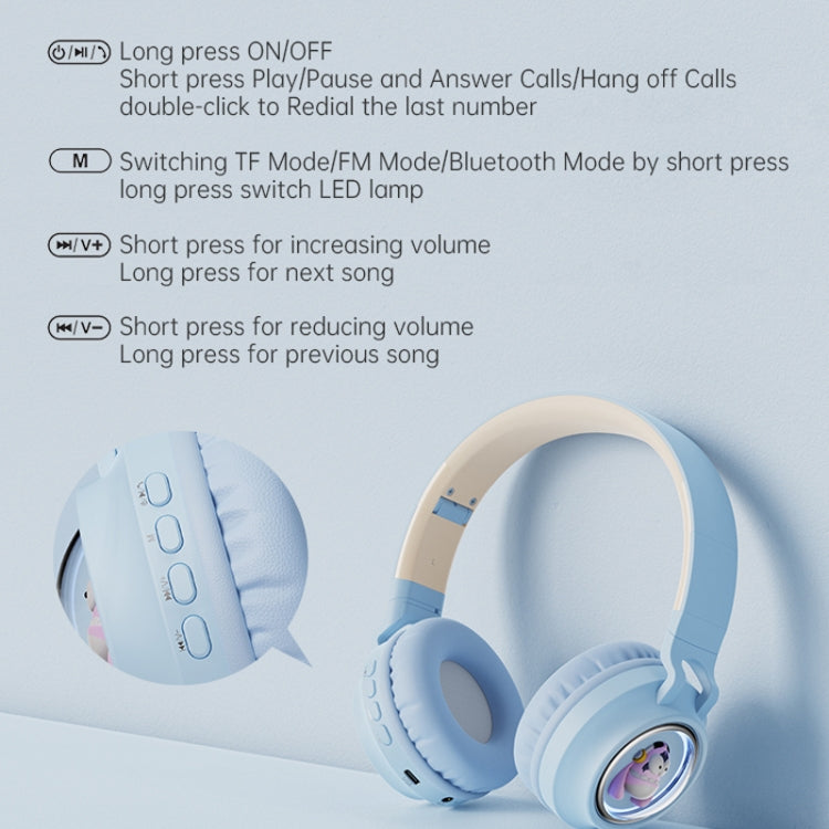 Q1 Headphones Monster Kids Over-Ear Bluetooth Earphones(Pink)