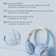 Q1 Headphones Monster Kids Over-Ear Bluetooth Earphones(Pink)