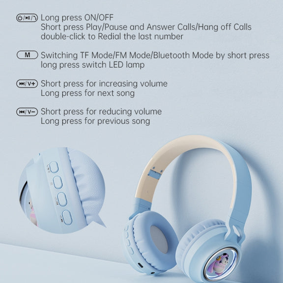 Q1 Headphones Monster Kids Over-Ear Bluetooth Earphones(Pink)