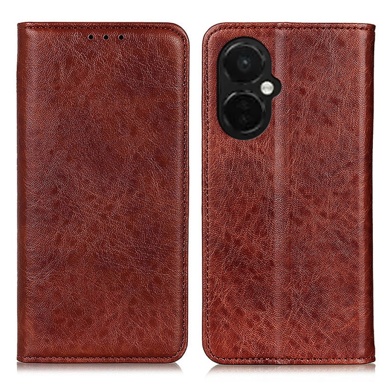 For OnePlus Nord CE 3 Lite Magnetic Crazy Horse Texture Leather Phone Case(Brown)