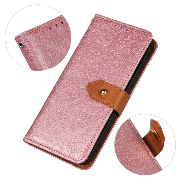 For OnePlus Nord CE 3 Lite European Floral Embossed Flip Leather Phone Case(Pink)
