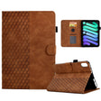 For iPad mini 6 / mini 2024 Rhombus Embossed Leather Smart Tablet Case(Brown) - free shipping - PMC TechLife - Order now!