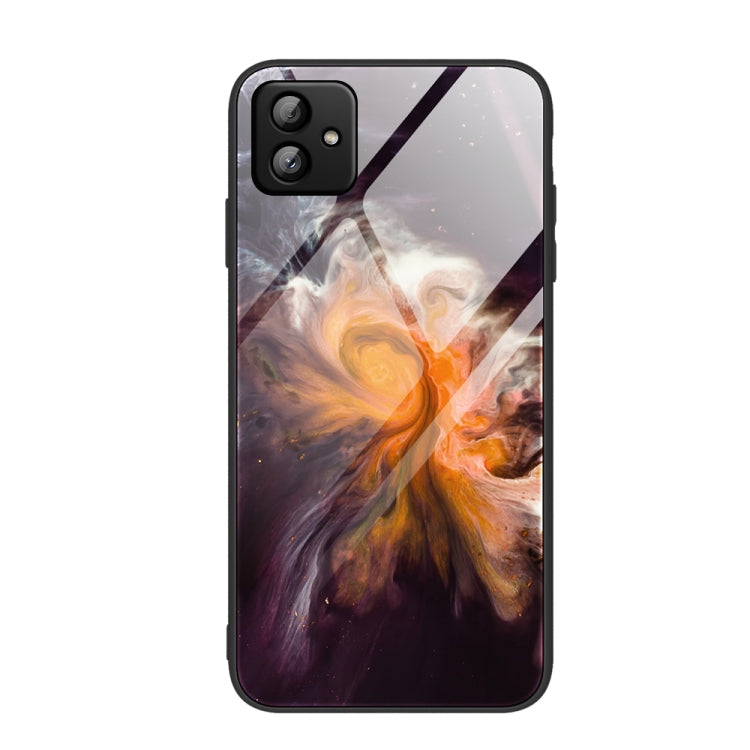For Samsung Galaxy A04 Marble Pattern Glass Phone Case(Typhoon)