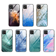 For Samsung Galaxy A04 Marble Pattern Glass Phone Case(Typhoon)
