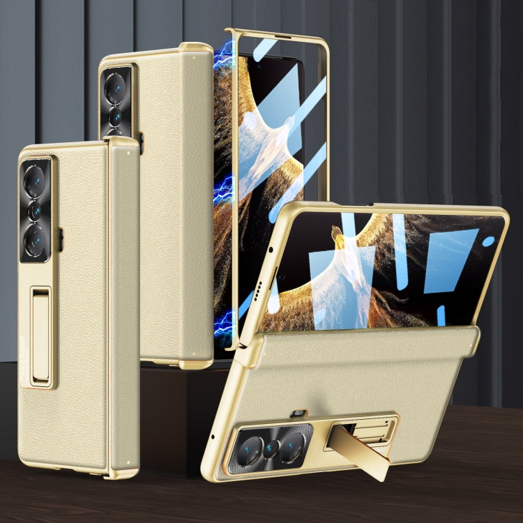For Honor Magic VS GKK Magnetic Hinge Flip Leather Phone Case with Holder(Gold)