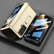 For Honor Magic VS GKK Magnetic Hinge Flip Leather Phone Case with Holder(Gold)