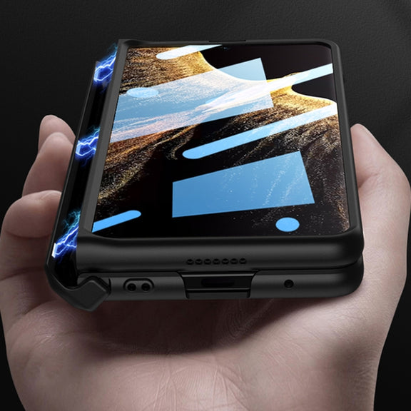 For Honor Magic VS GKK Magnetic Hinge Flip Leather Phone Case with Holder(Carbon Fibre)