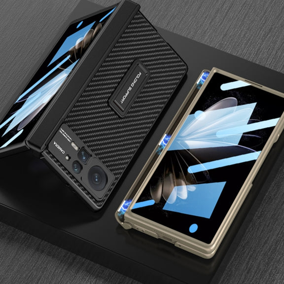 For Xiaomi Mix Fold 2 GKK Magnetic Hinge Flip Leather Phone Case with Holder(Black)