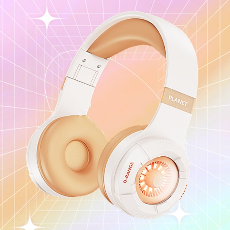 KE25 RGB Light Wireless Stereo Music Bluetooth Headset(Orange)