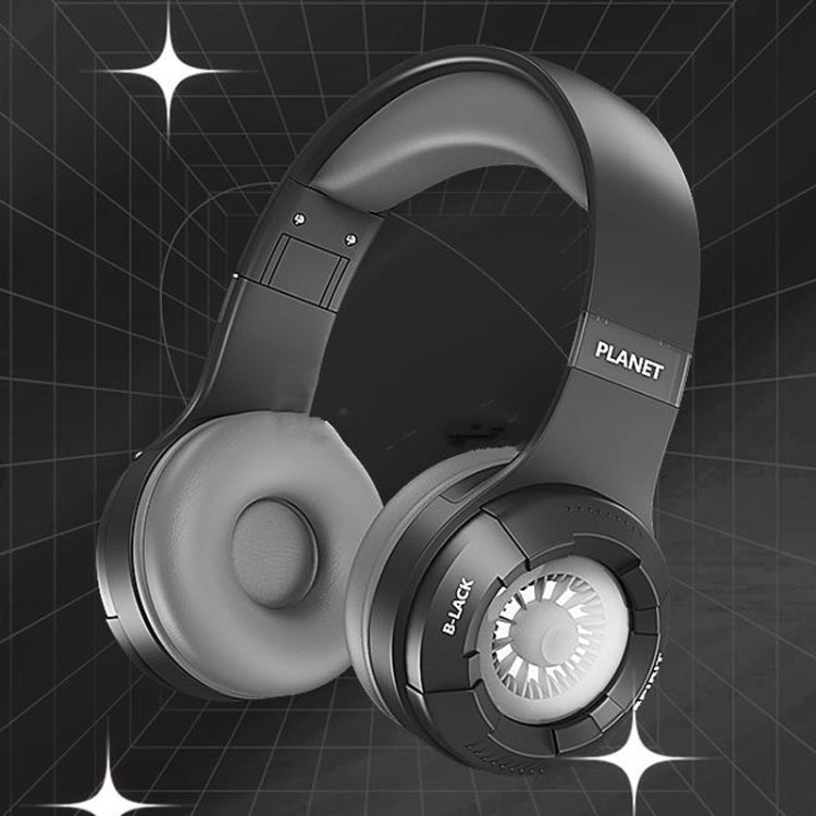 KE25 RGB Light Wireless Stereo Music Bluetooth Headset(Black)