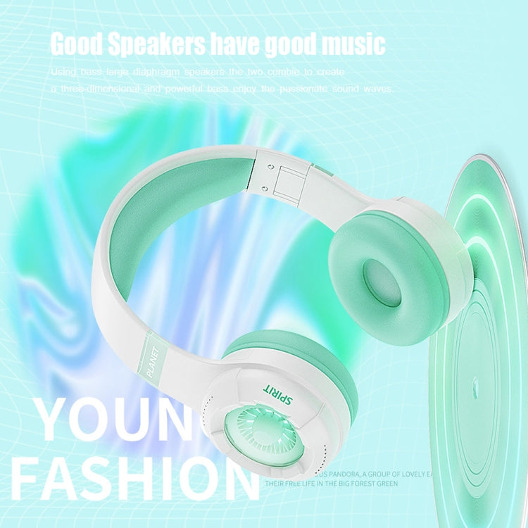 KE25 RGB Light Wireless Stereo Music Bluetooth Headset(Blue)