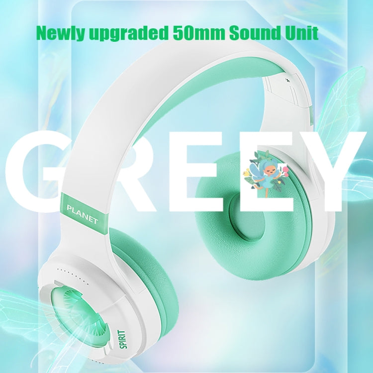 KE25 RGB Light Wireless Stereo Music Bluetooth Headset(Blue)