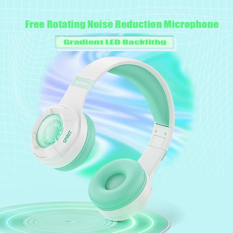 KE25 RGB Light Wireless Stereo Music Bluetooth Headset(Purple)