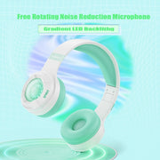KE25 RGB Light Wireless Stereo Music Bluetooth Headset(Purple)