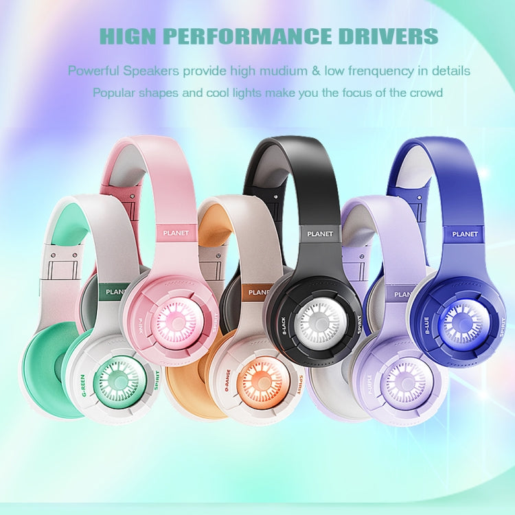 KE25 RGB Light Wireless Stereo Music Bluetooth Headset(Blue)