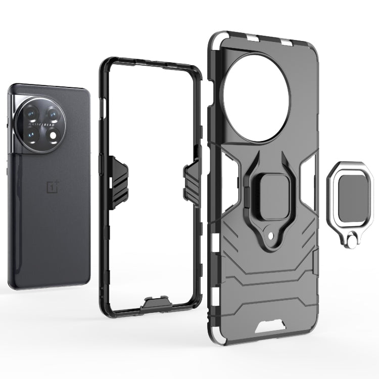 For OnePlus 11 5G Magnetic Ring Holder PC + TPU Phone Case(Black)