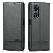 For OPPO A58 5G / A58X / A78 AZNS Magnetic Calf Texture Flip Leather Phone Case(Black)