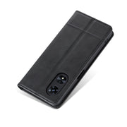 For OPPO A58 5G / A58X / A78 AZNS Magnetic Calf Texture Flip Leather Phone Case(Black)