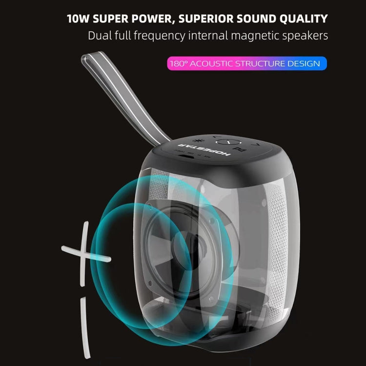 HOPESTAR P50 mini TWS Outdoor RGB Light IPX6 Water-resistant Bluetooth Speaker(Grey)