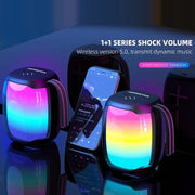 HOPESTAR P50 mini TWS Outdoor RGB Light IPX6 Water-resistant Bluetooth Speaker(Grey)