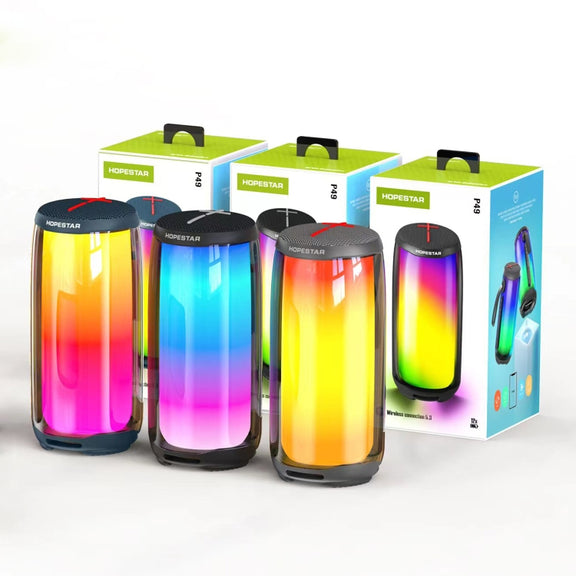 HOPESTAR P49 Tone Pulse RGB Light Water-resistant Bluetooth Speaker(Blue)