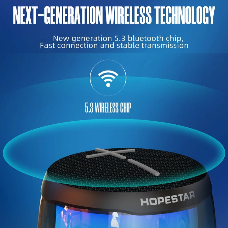 HOPESTAR P49 Tone Pulse RGB Light Water-resistant Bluetooth Speaker(Blue)