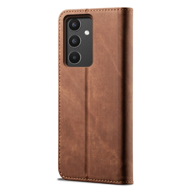 For Samsung Galaxy A34 5G Denim Texture Leather Phone Case(Brown)