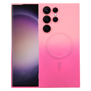 For Samsung Galaxy S23 Ultra 5G Liquid TPU Silicone Gradient MagSafe Phone Case(Pink Red)