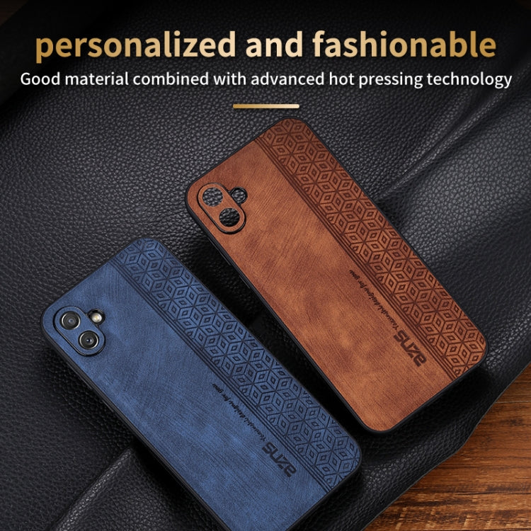 For Samsung Galaxy A04e AZNS 3D Embossed Skin Feel Phone Case(Black)
