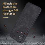 For Samsung Galaxy A04e AZNS 3D Embossed Skin Feel Phone Case(Black)